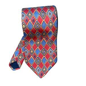 Brooks Brothers Makers 100% Silk Abstract Print Red Tie Teacher Preppy Casual